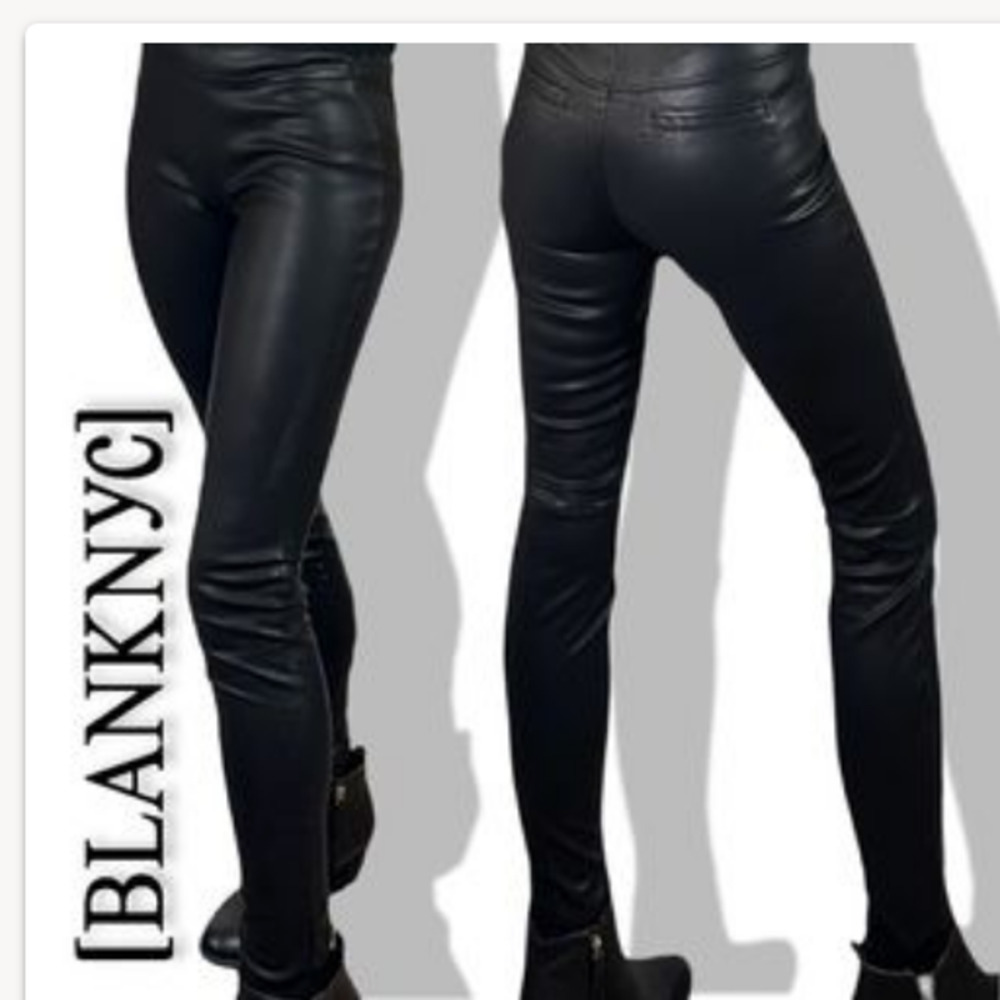 BLANK NYC Black Faux Leather Pull-On Leggings - Size 27